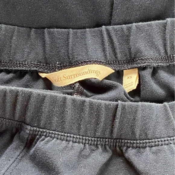 Soft Surroundings Navy Blue Elastic Waist Lounge Pants Straight Leg Side Buttons - Picture 10 of 11